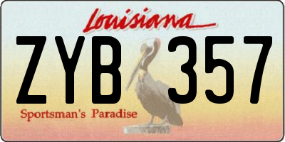 LA license plate ZYB357