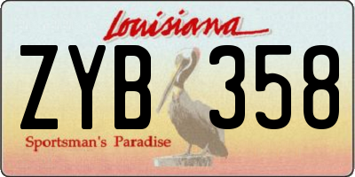 LA license plate ZYB358