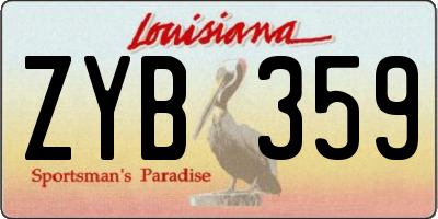 LA license plate ZYB359