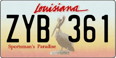 LA license plate ZYB361