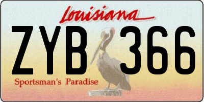 LA license plate ZYB366