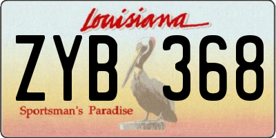 LA license plate ZYB368