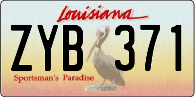 LA license plate ZYB371