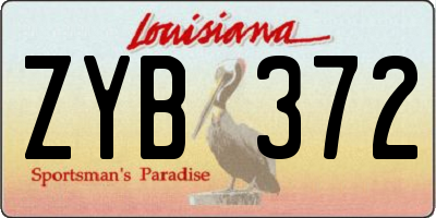 LA license plate ZYB372