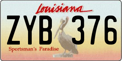 LA license plate ZYB376