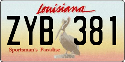 LA license plate ZYB381