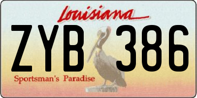 LA license plate ZYB386