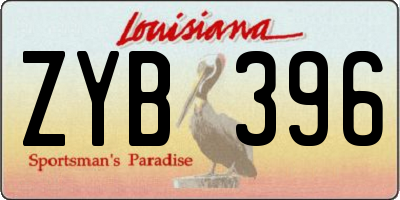 LA license plate ZYB396