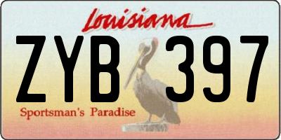 LA license plate ZYB397