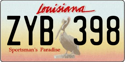 LA license plate ZYB398