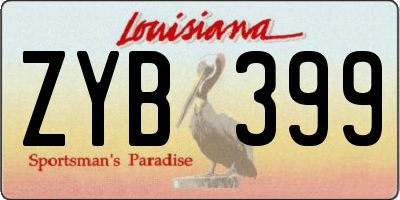 LA license plate ZYB399
