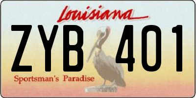 LA license plate ZYB401