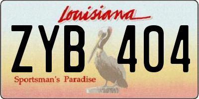 LA license plate ZYB404