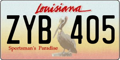 LA license plate ZYB405