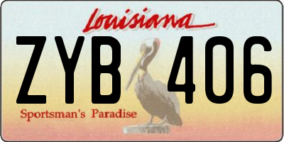 LA license plate ZYB406