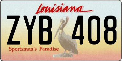 LA license plate ZYB408