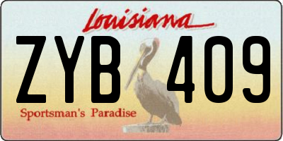 LA license plate ZYB409