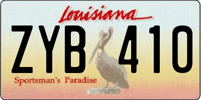 LA license plate ZYB410