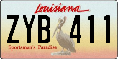 LA license plate ZYB411