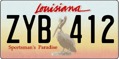 LA license plate ZYB412