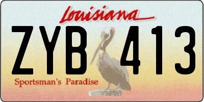 LA license plate ZYB413