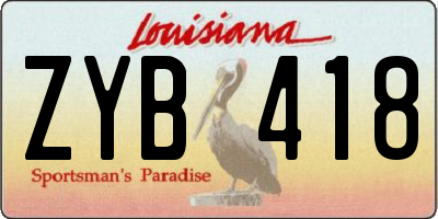 LA license plate ZYB418