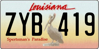 LA license plate ZYB419