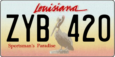 LA license plate ZYB420