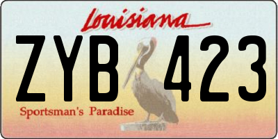 LA license plate ZYB423