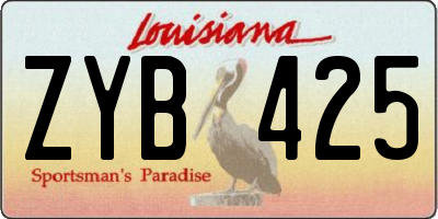 LA license plate ZYB425