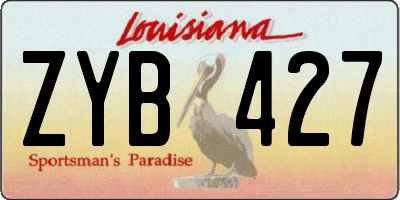 LA license plate ZYB427