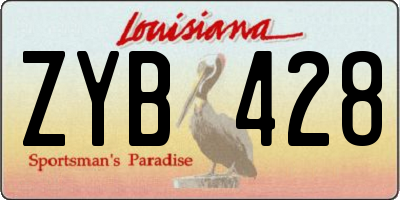 LA license plate ZYB428