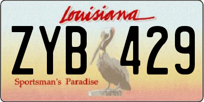 LA license plate ZYB429