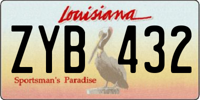 LA license plate ZYB432