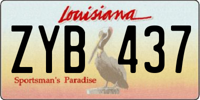 LA license plate ZYB437