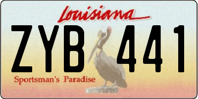 LA license plate ZYB441