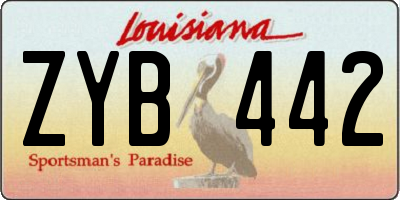 LA license plate ZYB442