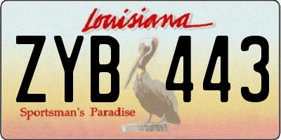 LA license plate ZYB443
