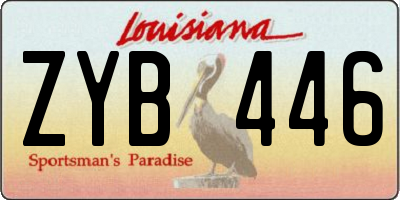 LA license plate ZYB446