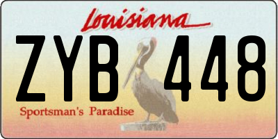 LA license plate ZYB448