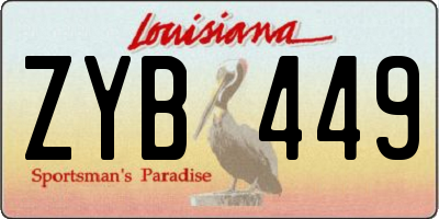 LA license plate ZYB449