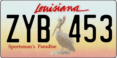 LA license plate ZYB453