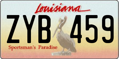 LA license plate ZYB459