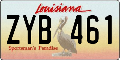 LA license plate ZYB461