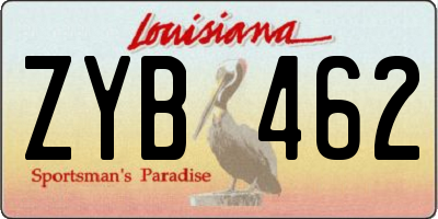 LA license plate ZYB462