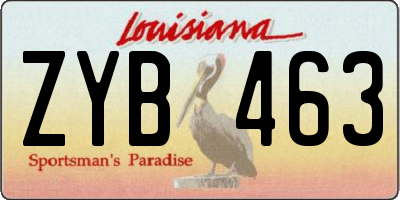 LA license plate ZYB463