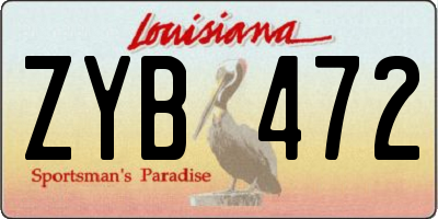 LA license plate ZYB472