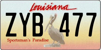 LA license plate ZYB477