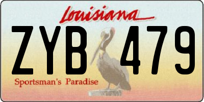 LA license plate ZYB479