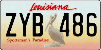 LA license plate ZYB486